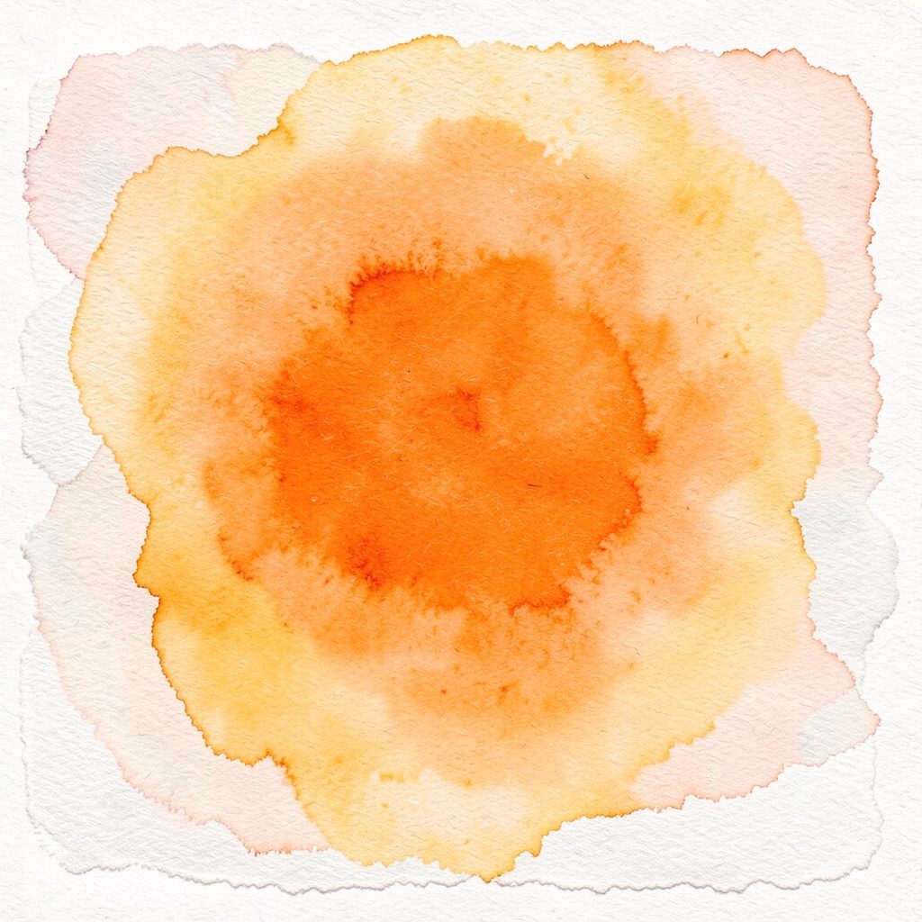 Aquarelle abstraite évoquant des réactions et stratégies, tons bleu et orange