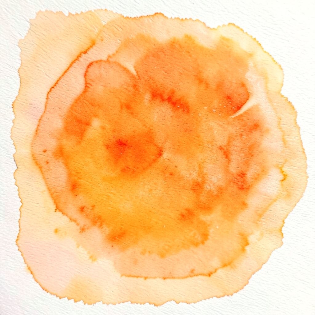 Aquarelle abstraite aux teintes bleu doux évoquant des objets concrets et tangibles