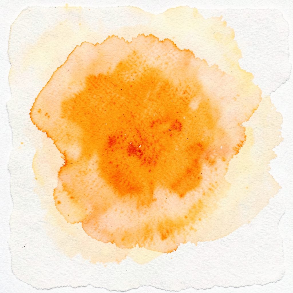 Aquarelle évoquant l'économie avec des courbes douces en bleu et orange