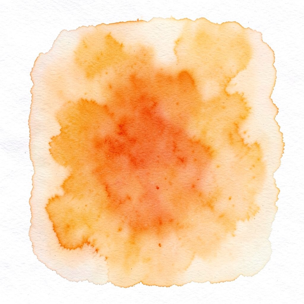 Aquarelle colorée évoquant l'art et la culture avec des touches orange et bleu